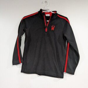 Spyder Quarter Zip Fleece Black Red Size Medium